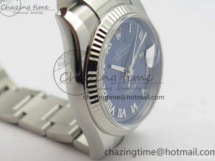 0211 DateJust 36mm SS 116234 ARF 1:1 Best Edition Blue Roman Dial Fluted On 904L SS Oyster Bracelet SA Supportive 3516